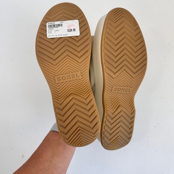 SOREL New Dayspring Leather Slide Sandal in Ivory // 7 - Picture 8 of 9